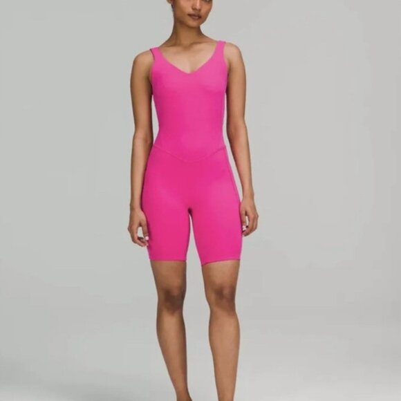 Lululemon Align Bodysuit Size 6 Hot Pink Nee Nulu Fabric - Picture 5 of 5